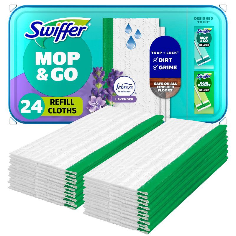slide 1 of 11, Swiffer Sweeper Wet Mopping Cloths with Febreze Freshness - Lavender Vanilla & Comfort - 24ct, 24 ct