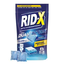 Rid-X Septic System Maintenance Powder Pacs - 3.2oz: Box, Toilet, Porcelain, Removes Soil