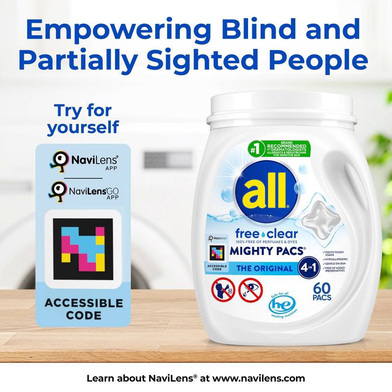 slide 6 of 9, All Unscented Mighty Pacs Free Clear HE Laundry Detergent Pods 60 Pacs - 39.5oz, 60 ct, 39.5 oz