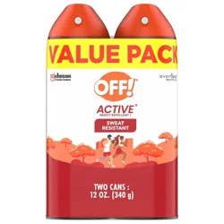 OFF! Active Mosquito Repellent Bug Spray 15% DEET - 2ct/ 6oz each