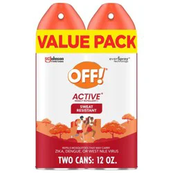 OFF! Active Mosquito Repellent Bug Spray 15% DEET - 2ct/ 6oz each