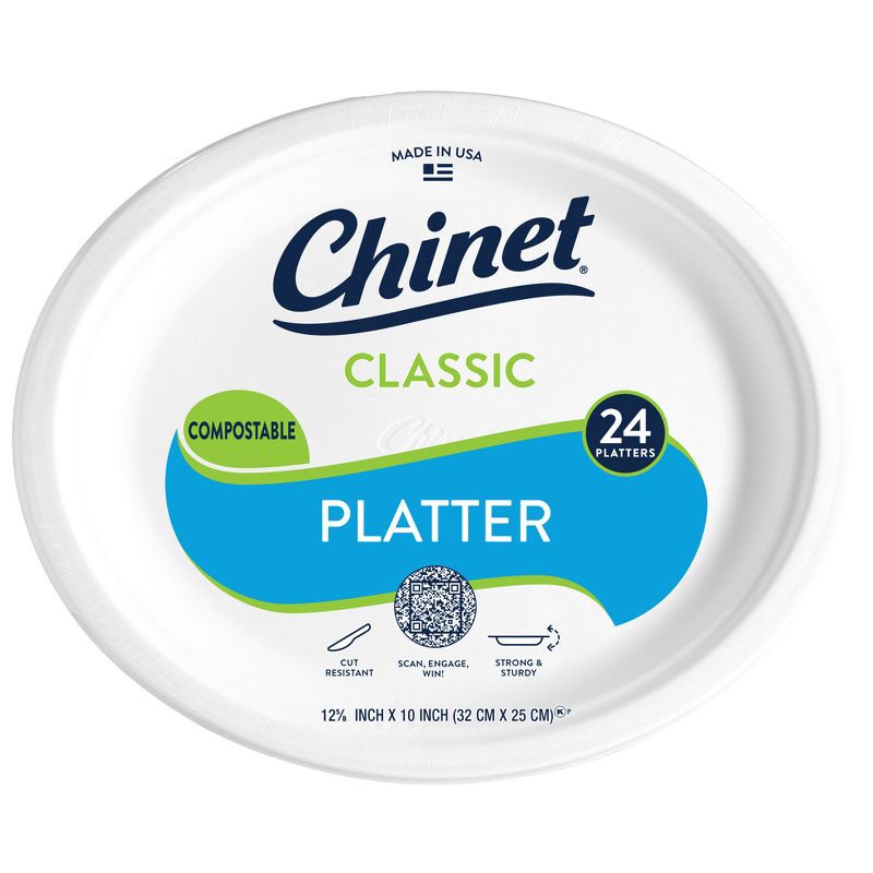 slide 1 of 5, Chinet Classic Platter 12 5/8" x 10" - 24ct, 24 ct