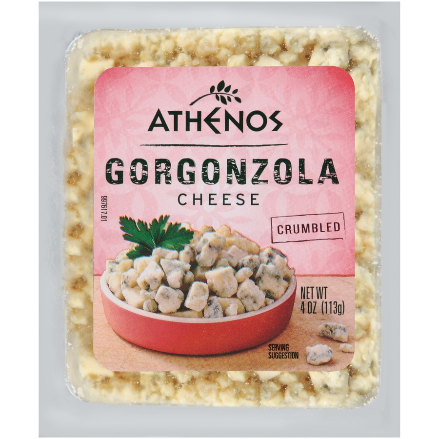 slide 1 of 1, Athenos Crumbled Cheese, Gorgonzola, 4 oz