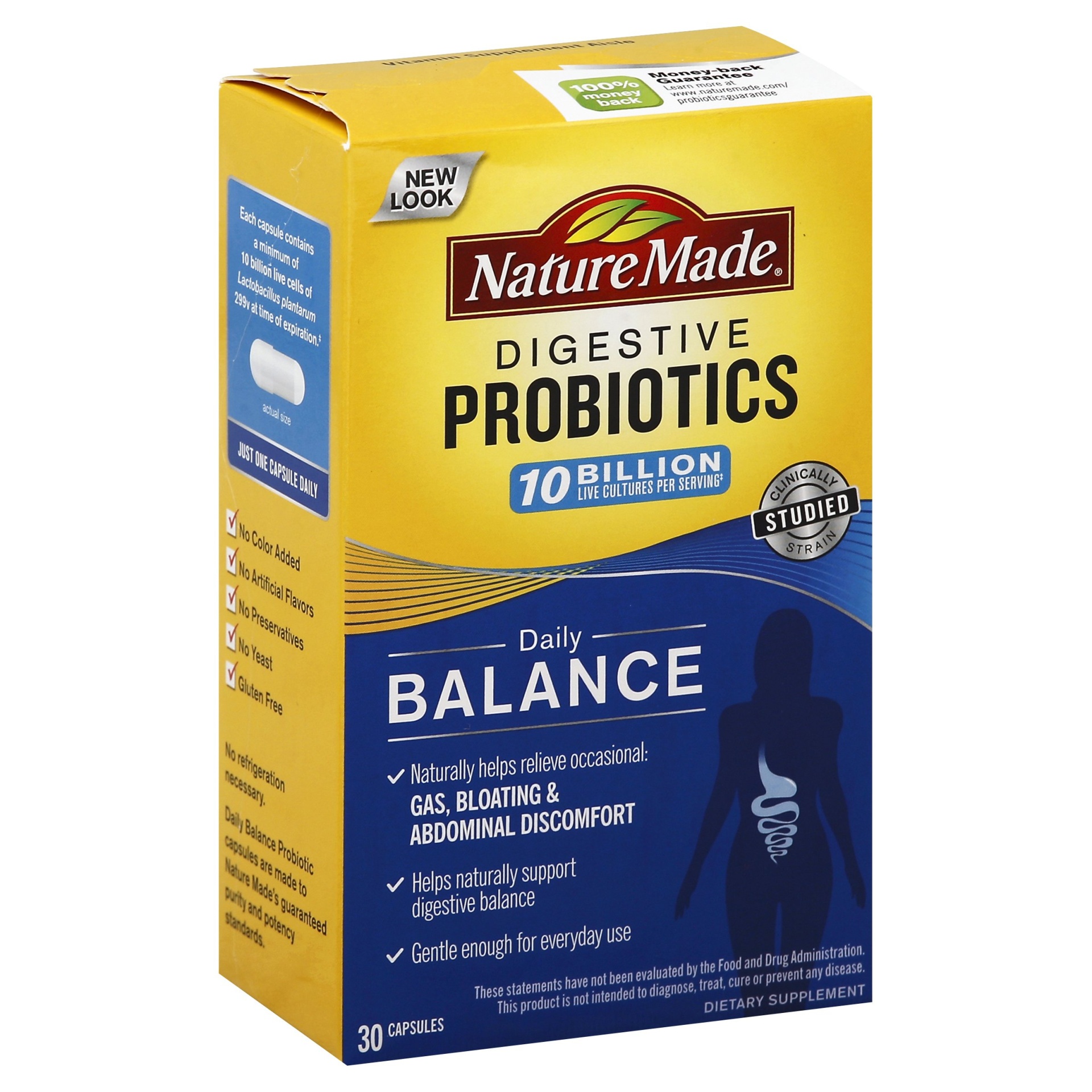 slide 1 of 1, Nature Made Digestive Probiotics Daily Balance, 30 ct