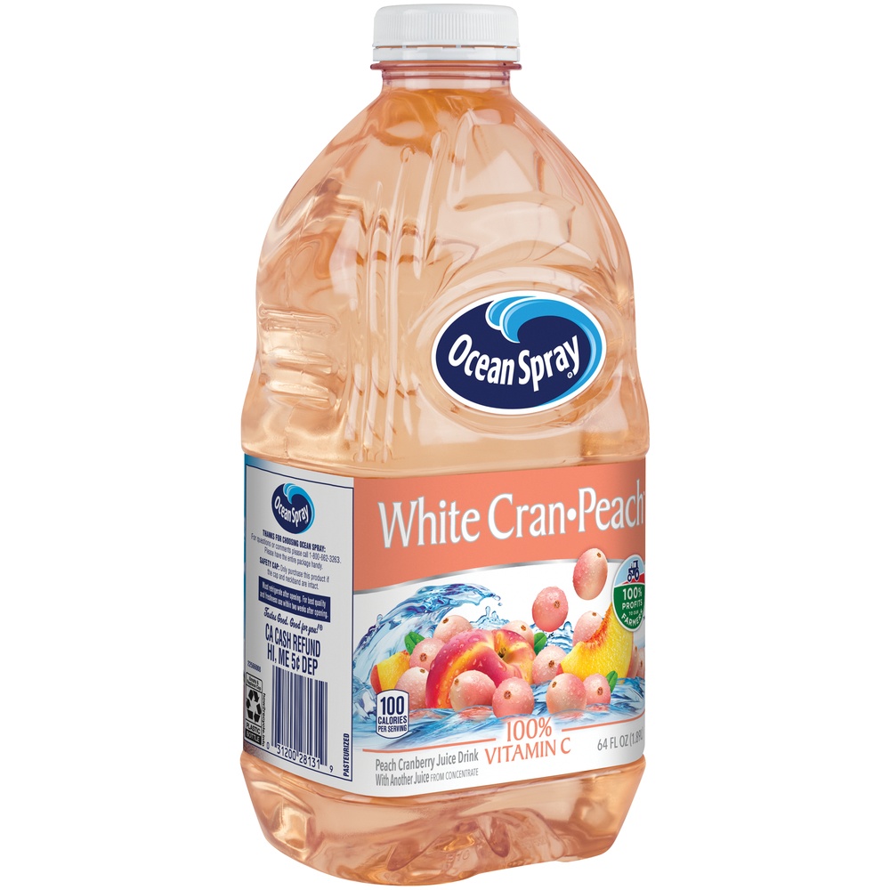 slide 2 of 5, Ocean Spray White Cran-Peach Juice Drink, 64 fl oz