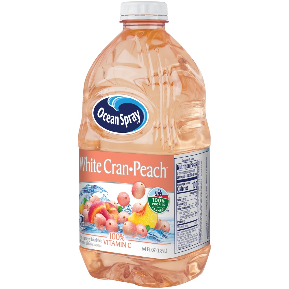 slide 3 of 5, Ocean Spray White Cran-Peach Juice Drink, 64 fl oz