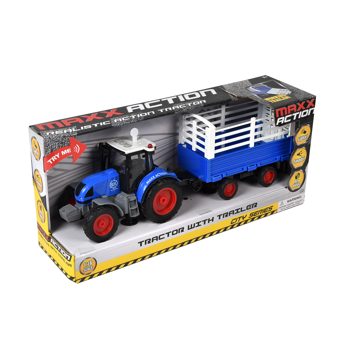 slide 4 of 4, Maxx Action Realistic Action Tractor with Trailer, 1 ct