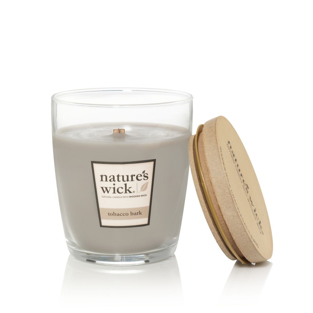 slide 2 of 2, Nature's Wick Glass Jar Candle Tobacco Bark, 10 oz