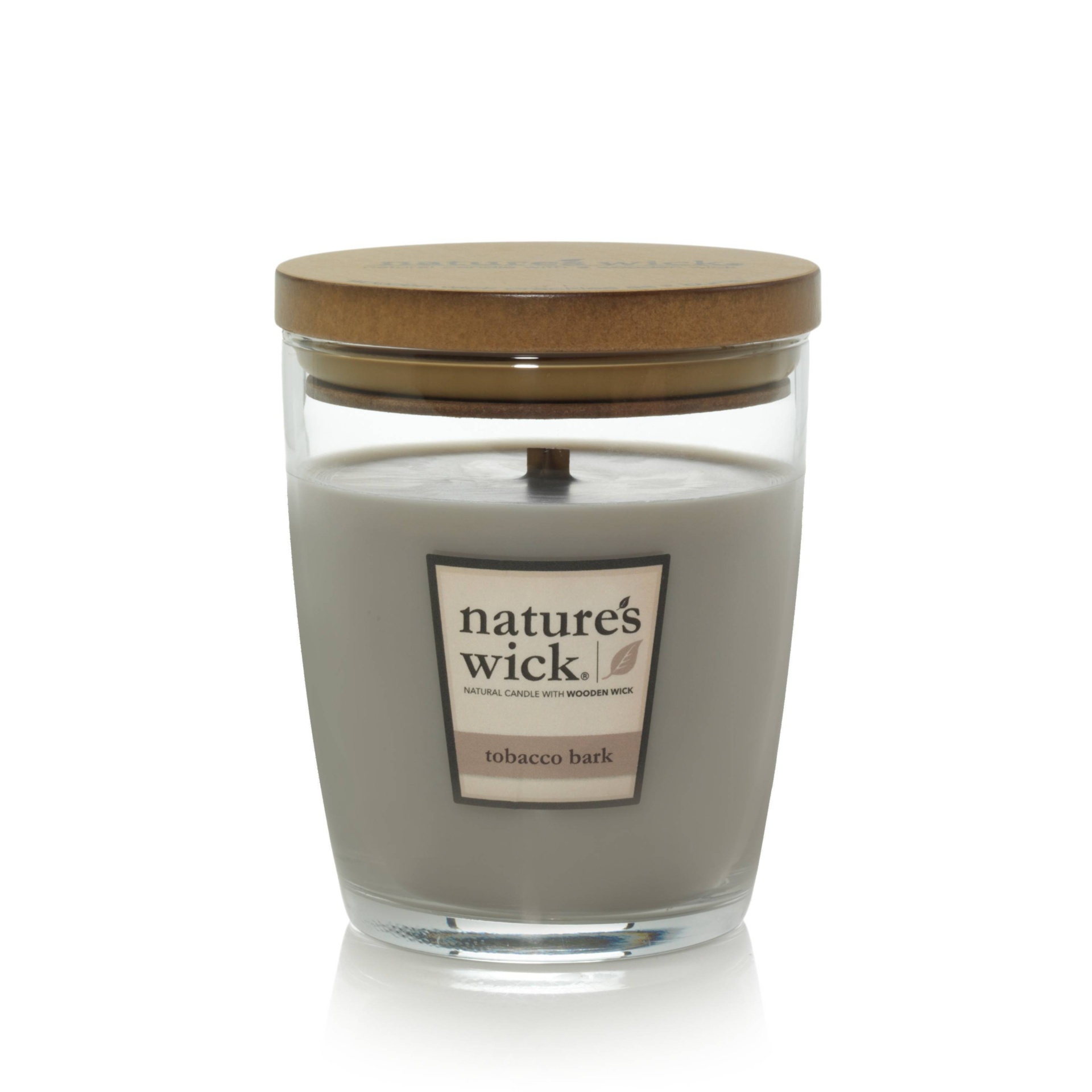 slide 1 of 2, Nature's Wick Glass Jar Candle Tobacco Bark, 10 oz