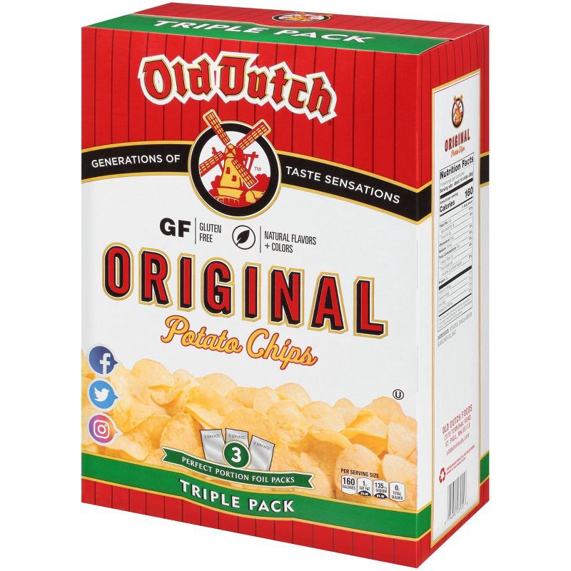 slide 2 of 4, Old Dutch Triple Pack Original Potato Chips - 15oz/3ct, 15 oz, 3 ct