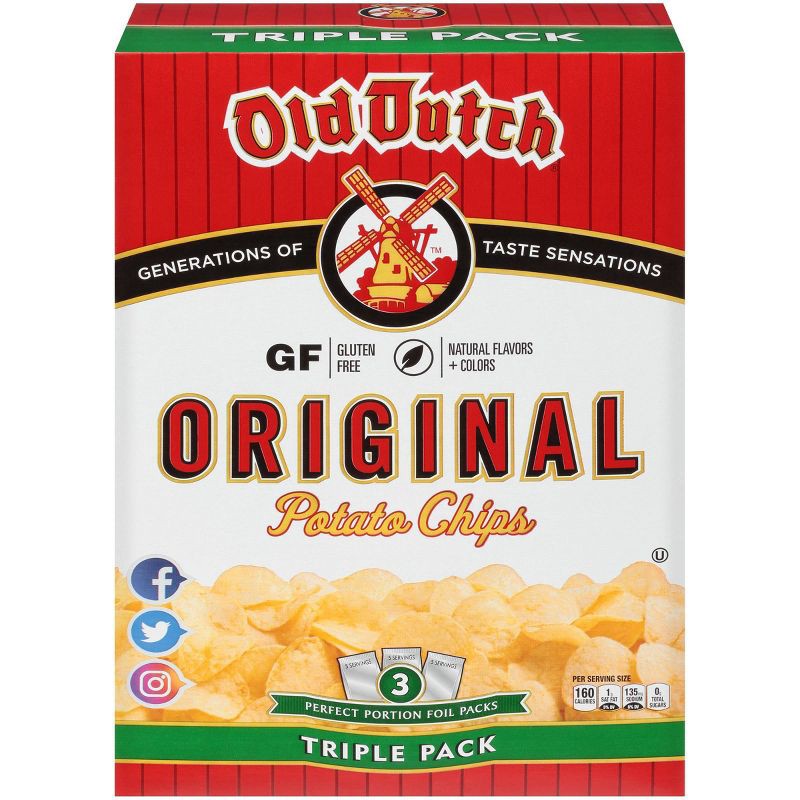 slide 1 of 4, Old Dutch Triple Pack Original Potato Chips - 3ct, 3 ct