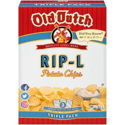 Old Dutch Triple Pack Rip-L Potato Chips - 15oz/3ct