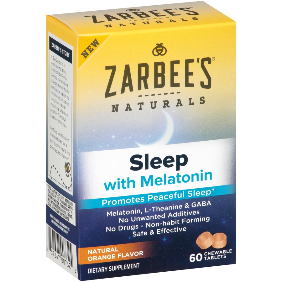 slide 2 of 6, Zarbee's Naturals Sleep Aid Tablets - Melatonin, 60 ct