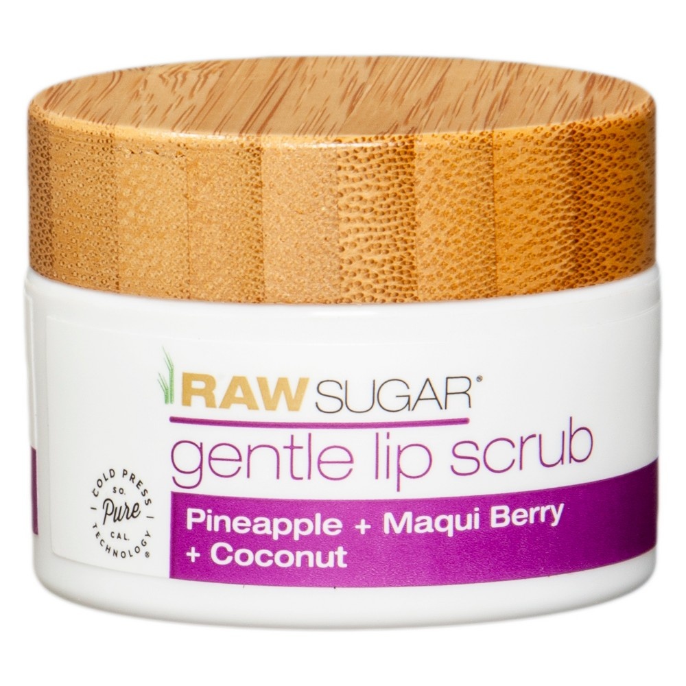 slide 2 of 2, Raw Sugar Lip Sugar Scrub - Pineapple + Maqui Berry + Coconut, 0.5 oz