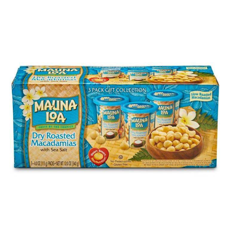 slide 1 of 1, Mauna Loa Dry Roasted Macadamia's - 3 Can Pack, 3 ct