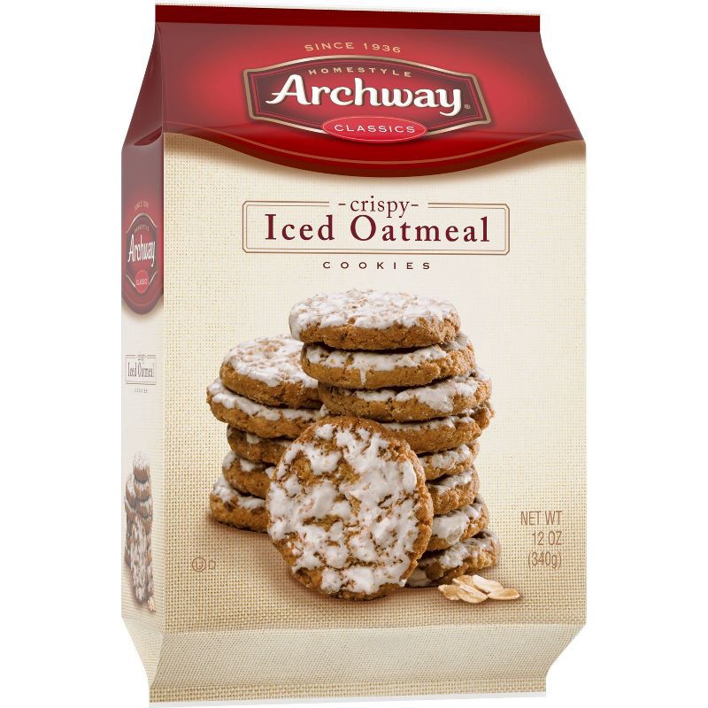 slide 5 of 5, Archway Cookies Crispy Iced Oatmeal Cookies - 12oz, 12 oz