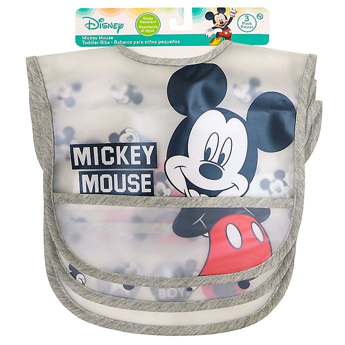 slide 2 of 3, Neat Solutions Disney Mickey Mouse Multi-Layer Translucent Toddler Bib Set, 3 ct