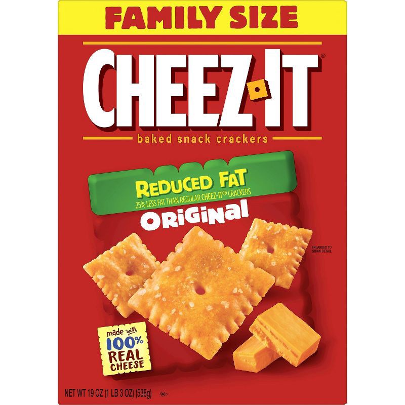 slide 2 of 11, Cheez-It Reduced Fat Original Baked Snack Crackers - 19oz, 19 oz