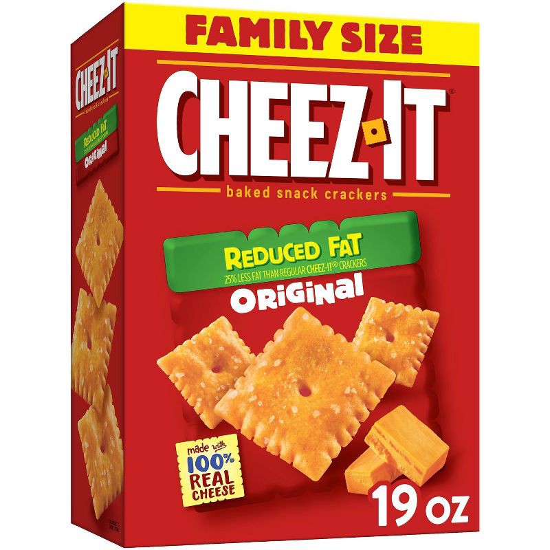 slide 1 of 11, Cheez-It Reduced Fat Original Baked Snack Crackers - 19oz, 19 oz