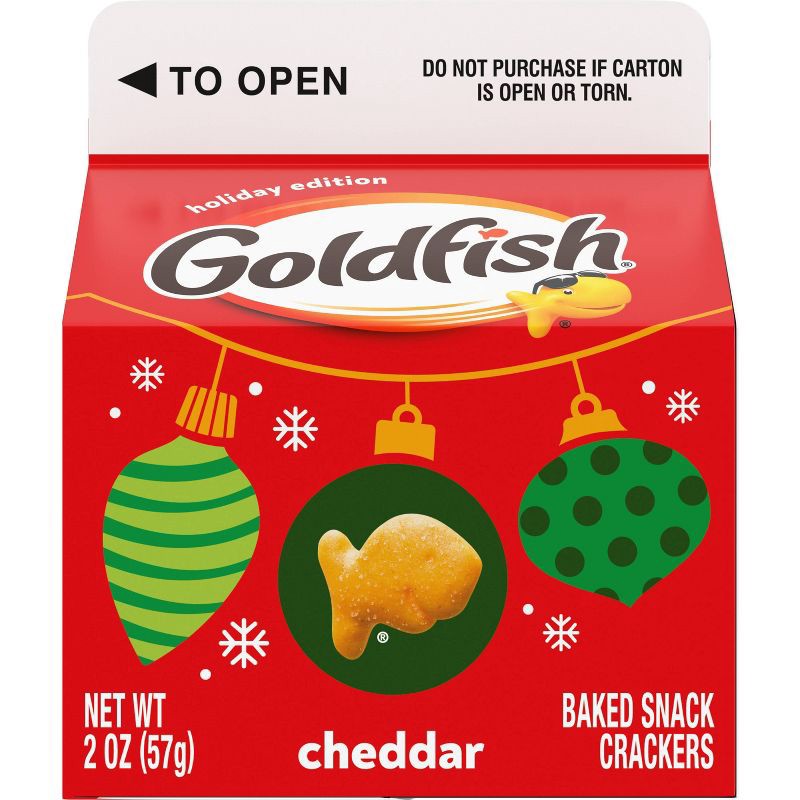 slide 3 of 5, Goldfish Holiday Cheddar Crackers Carton - 2oz, 2 oz