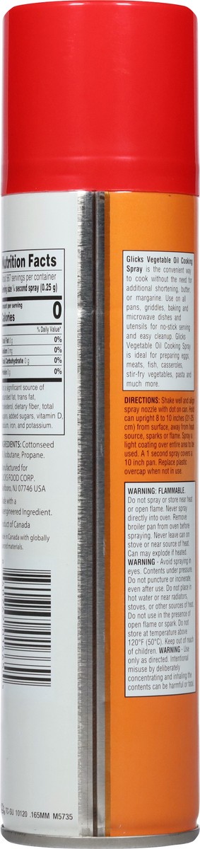 slide 9 of 9, Glicks Vegetable Oil Cooking Spray, 5 oz