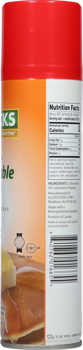 slide 4 of 9, Glicks Vegetable Oil Cooking Spray, 5 oz