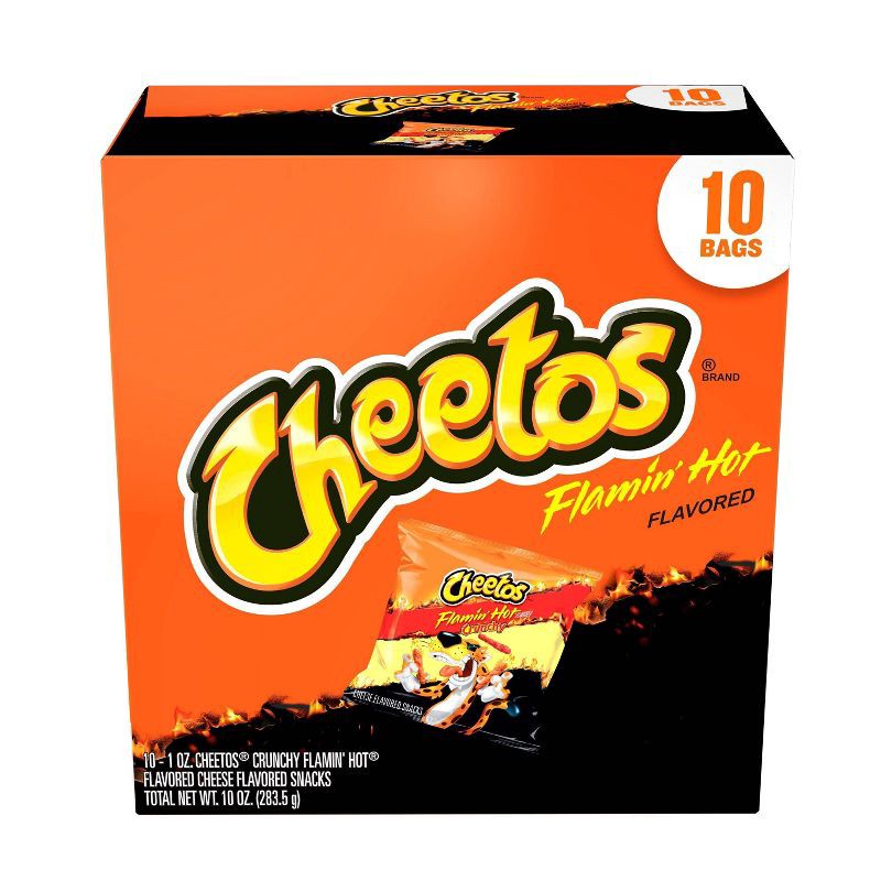 slide 1 of 11, Cheetos Snack Pack Flamin' Hot Cheese Flavored Snacks Multipack- 10ct/10oz, 10 ct; 10 oz