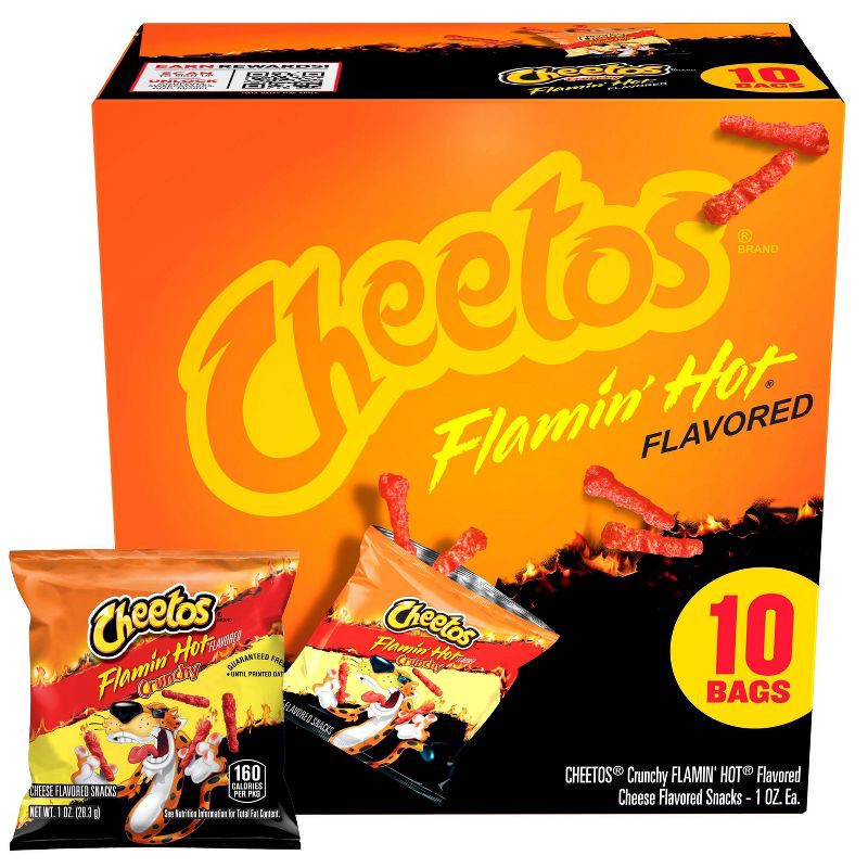 slide 1 of 11, Cheetos Snack Pack Flamin' Hot Cheese Flavored Snacks Multipack- 10ct/10oz, 10 ct; 10 oz