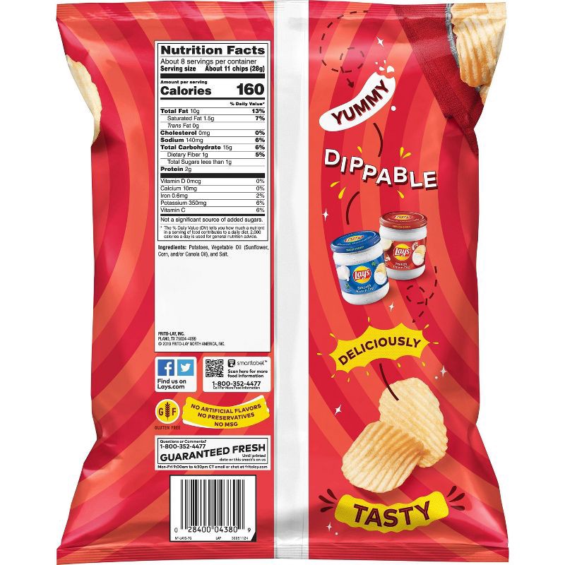 slide 2 of 3, Lay's Wavy Original Potato Chips - 7.75oz, 7.75 oz