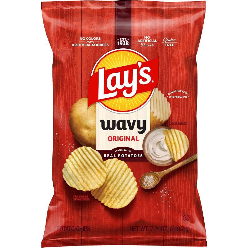 slide 1 of 7, Lay's Wavy Original Potato Chips - 7.75oz, 7.75 oz