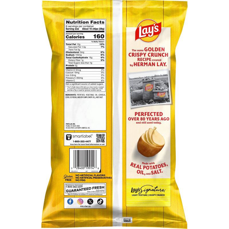 slide 2 of 8, Lay's Classic Potato Chips - 8oz, 8 oz