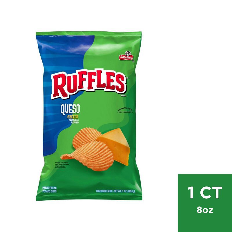 slide 1 of 5, Ruffles Queso Flavored Chips - 8oz, 8 oz