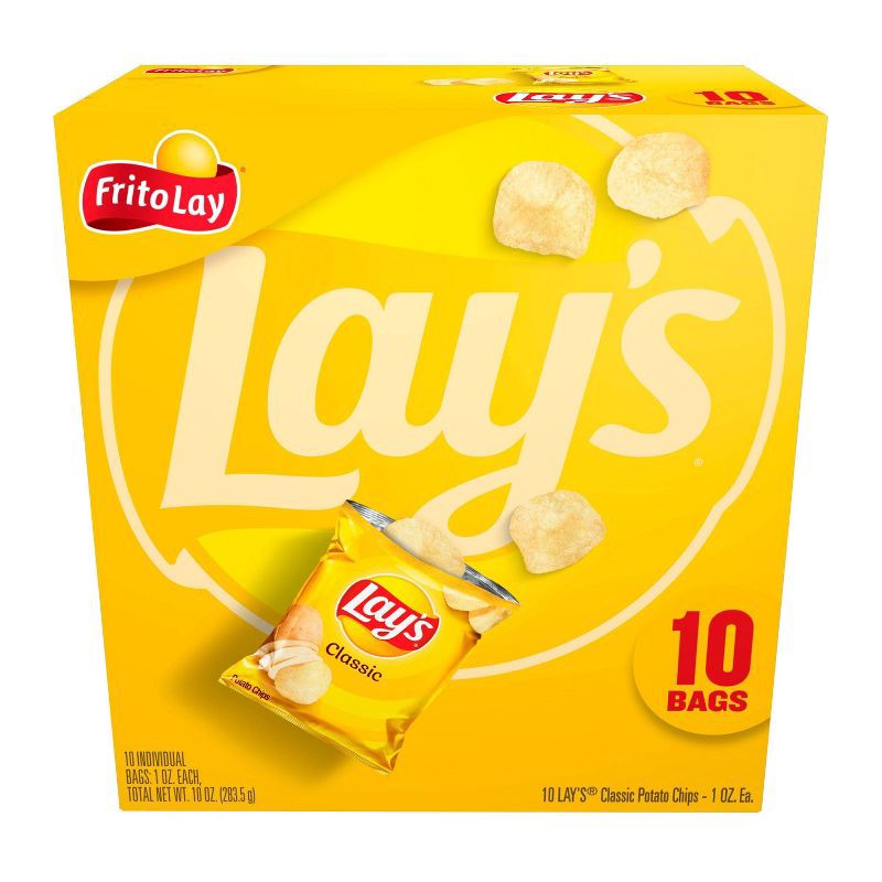 slide 1 of 4, Lay's Classic Potato Chips - 10ct, 10 ct