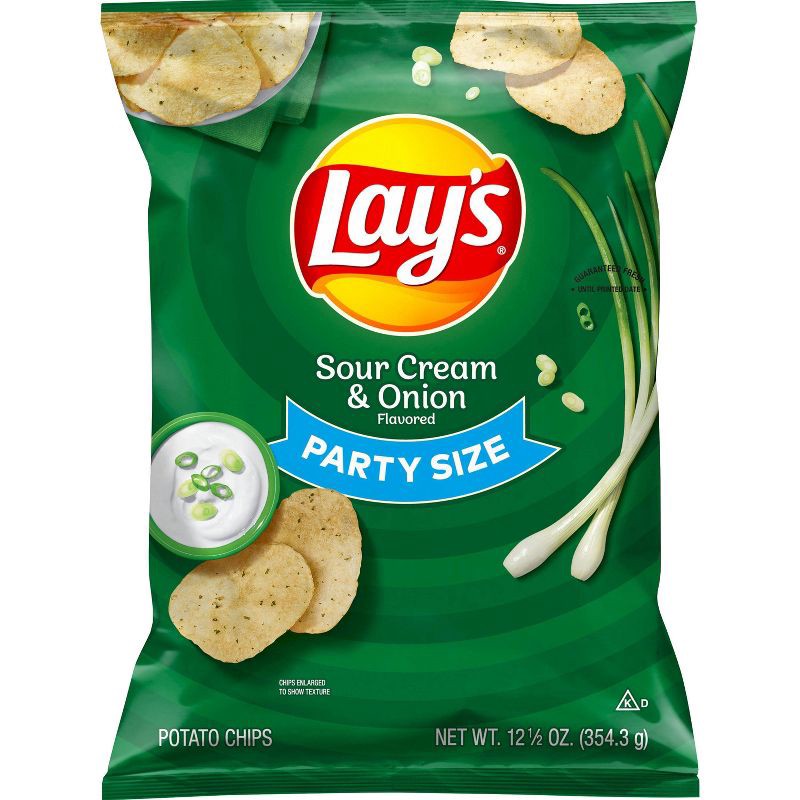 slide 1 of 3, Lay's Sour Cream & Onion Flavored Potato Chips - 12.50oz, 12.5 oz