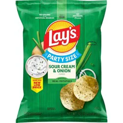 Lay's Sour Cream & Onion Flavored Party Size Potato Chips - 12.50oz