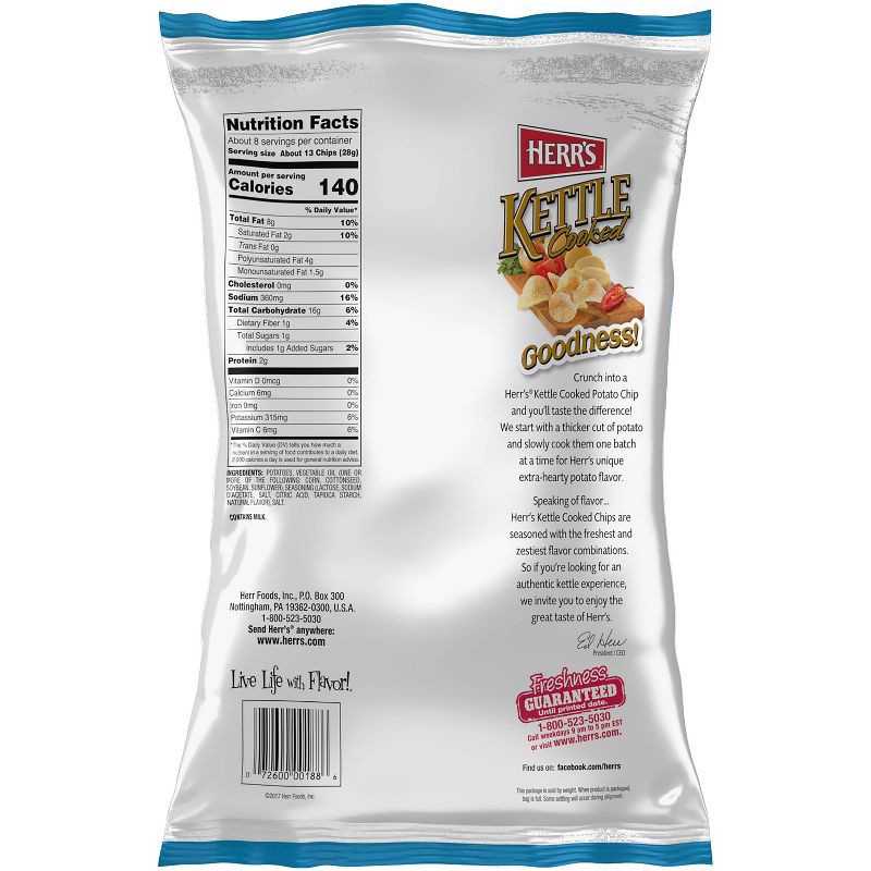 slide 2 of 4, HERR's Kettle Cooked Salt & Vinegar Potato Chips - 7.5oz, 7.5 oz