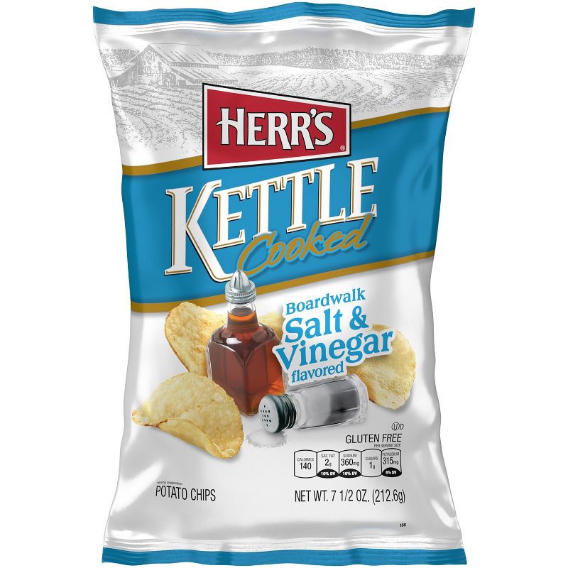 slide 1 of 4, HERR's Kettle Cooked Salt & Vinegar Potato Chips - 7.5oz, 7.5 oz