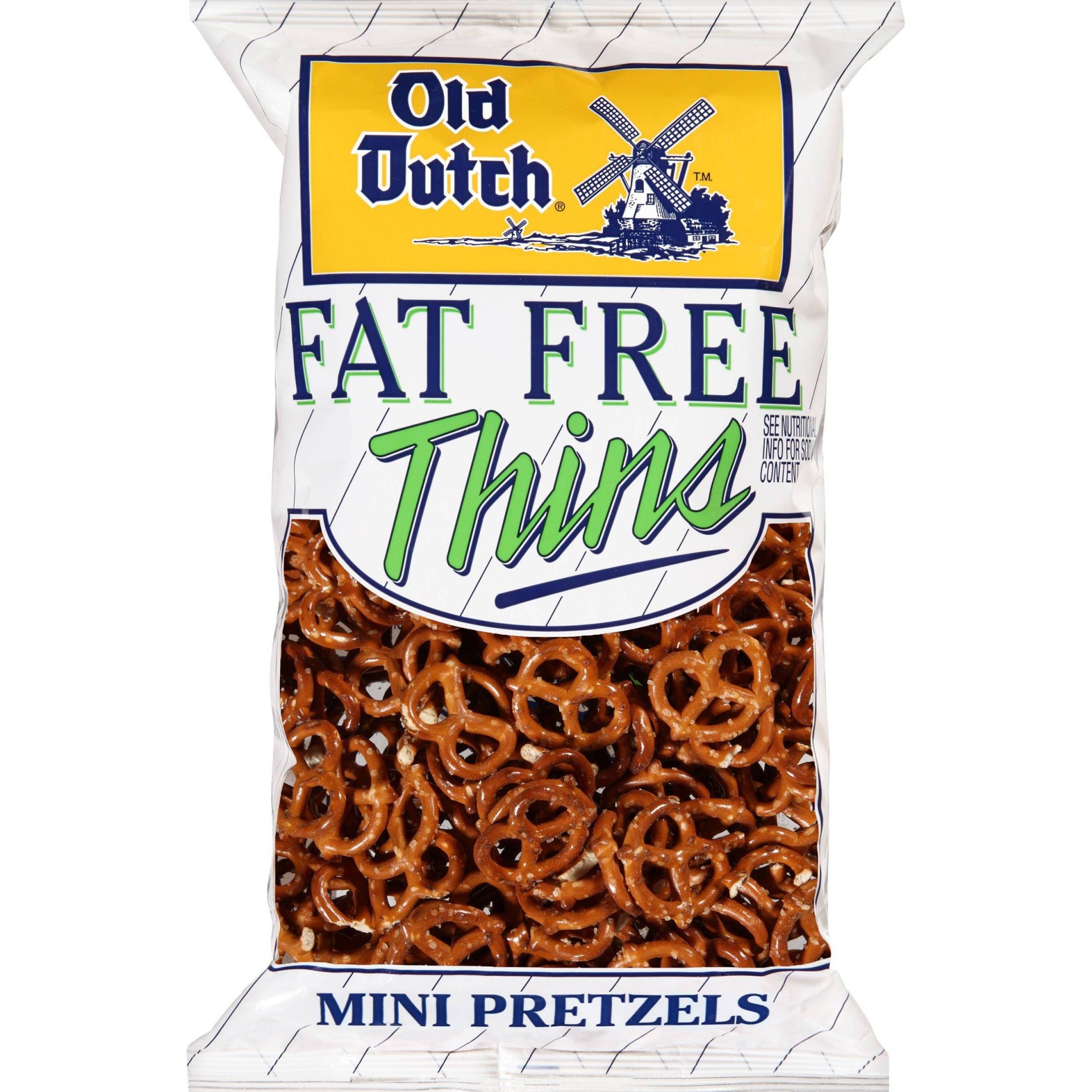 slide 1 of 4, Old Dutch Fat Free Thins Mini Pretzels, 14 oz