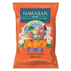 Hawaiian Snacks Hawaiian Luau BBQ Kettle Style Potato Chips - 13oz