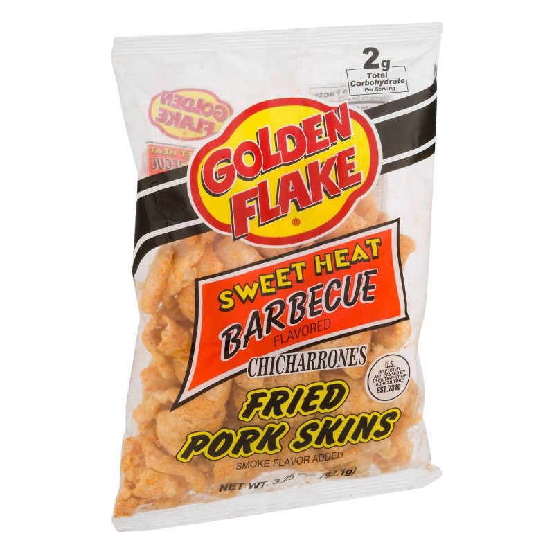 slide 2 of 3, Golden Flake Sweet Heat Barbecue Chicharrones Fried Pork Skins - 3oz, 3 oz