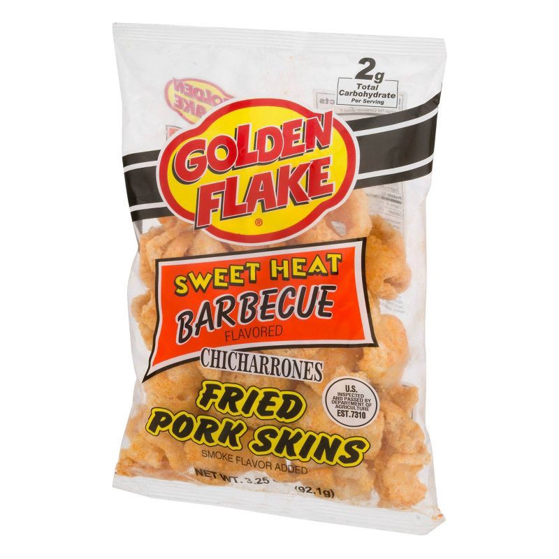 slide 3 of 3, Golden Flake Sweet Heat Barbecue Chicharrones Fried Pork Skins - 3oz, 3 oz