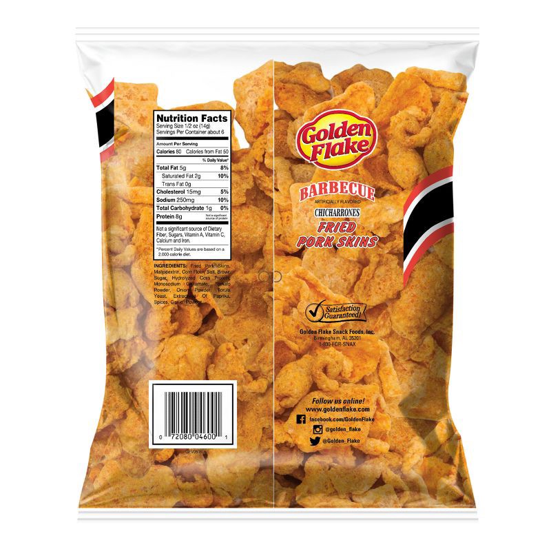 slide 2 of 5, Golden Flake BBQ Pork Skins - 3oz, 3 oz