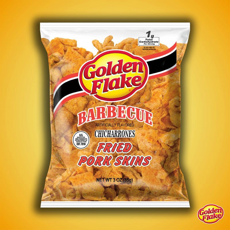 slide 3 of 5, Golden Flake BBQ Pork Skins - 3oz, 3 oz