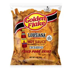 Golden Flake Louisiana Hot Sauce Fried Pork Skins - 3oz