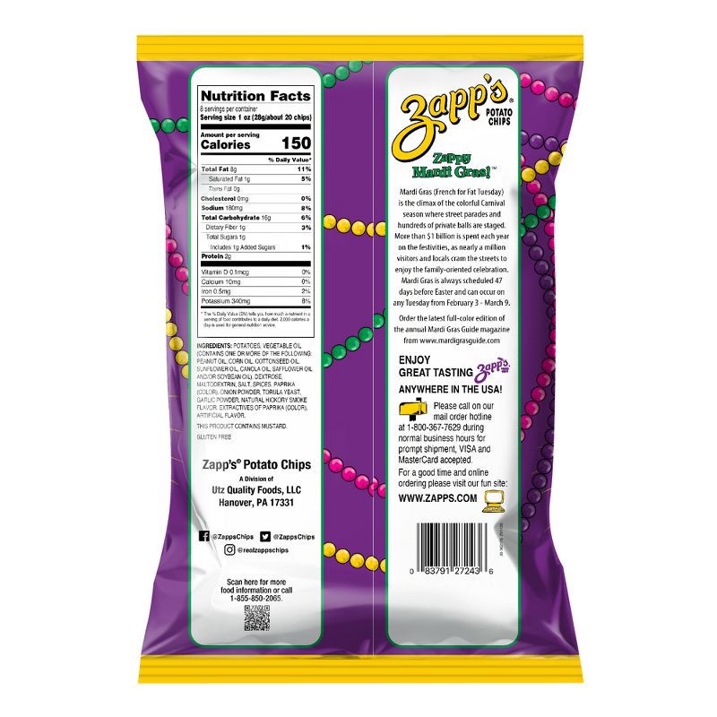 slide 2 of 10, Zapp's New Orleans Kettle Style Spicy Cajun Crawtators Potato Chips - 8oz, 8 oz