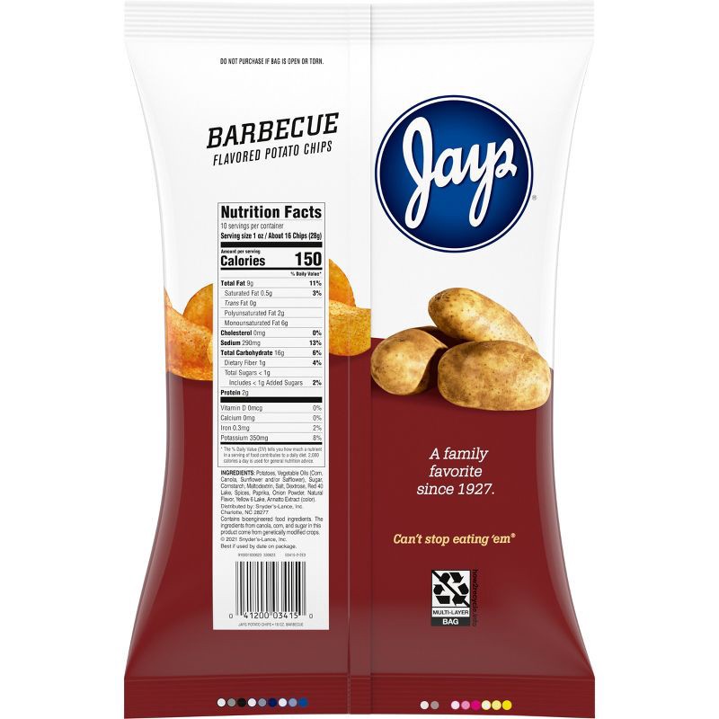 slide 2 of 6, Jays Potato Chips BBQ - 10oz, 10 oz