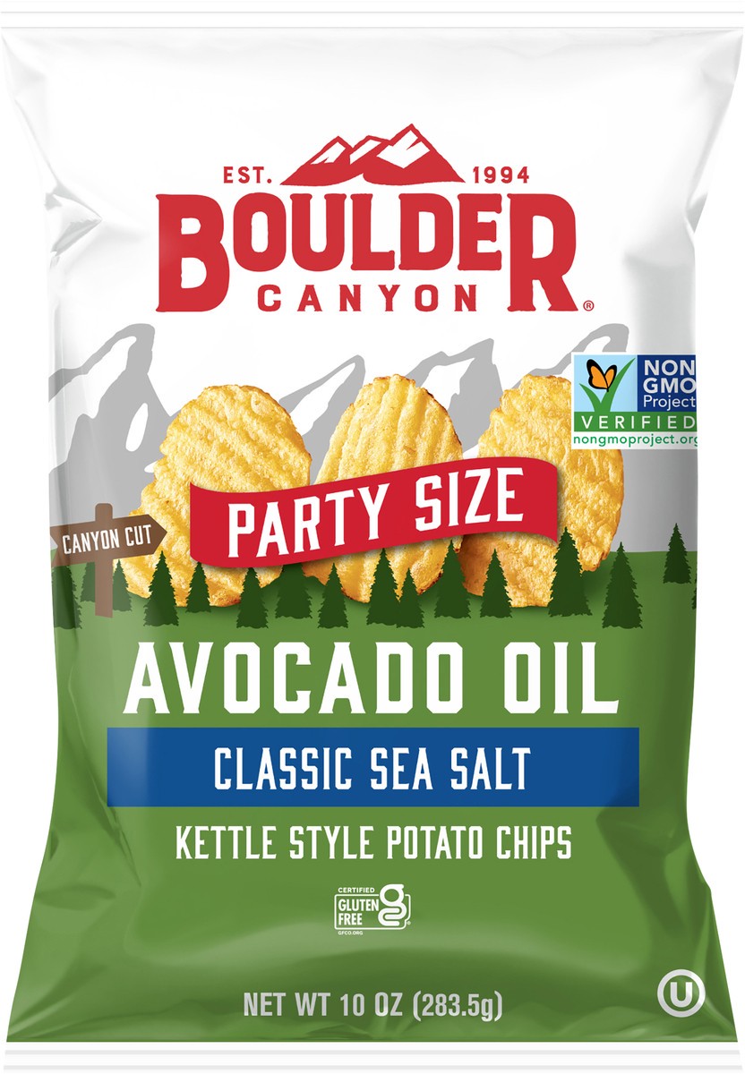 slide 4 of 7, Boulder Canyon Avocado Oil Sea Salt Canyon Cut Potato Chips, 10 oz