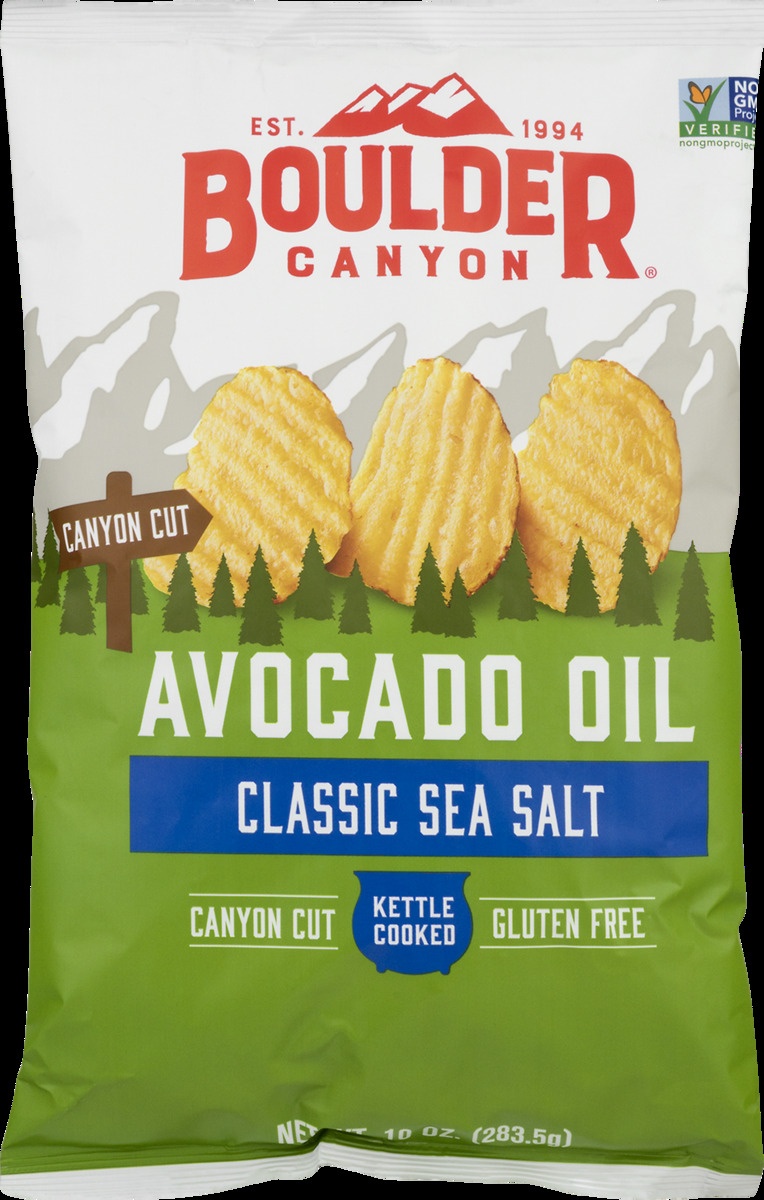 slide 10 of 11, Boulder Canyon Avocado Oil Sea Salt Wavy Chips, 10 oz