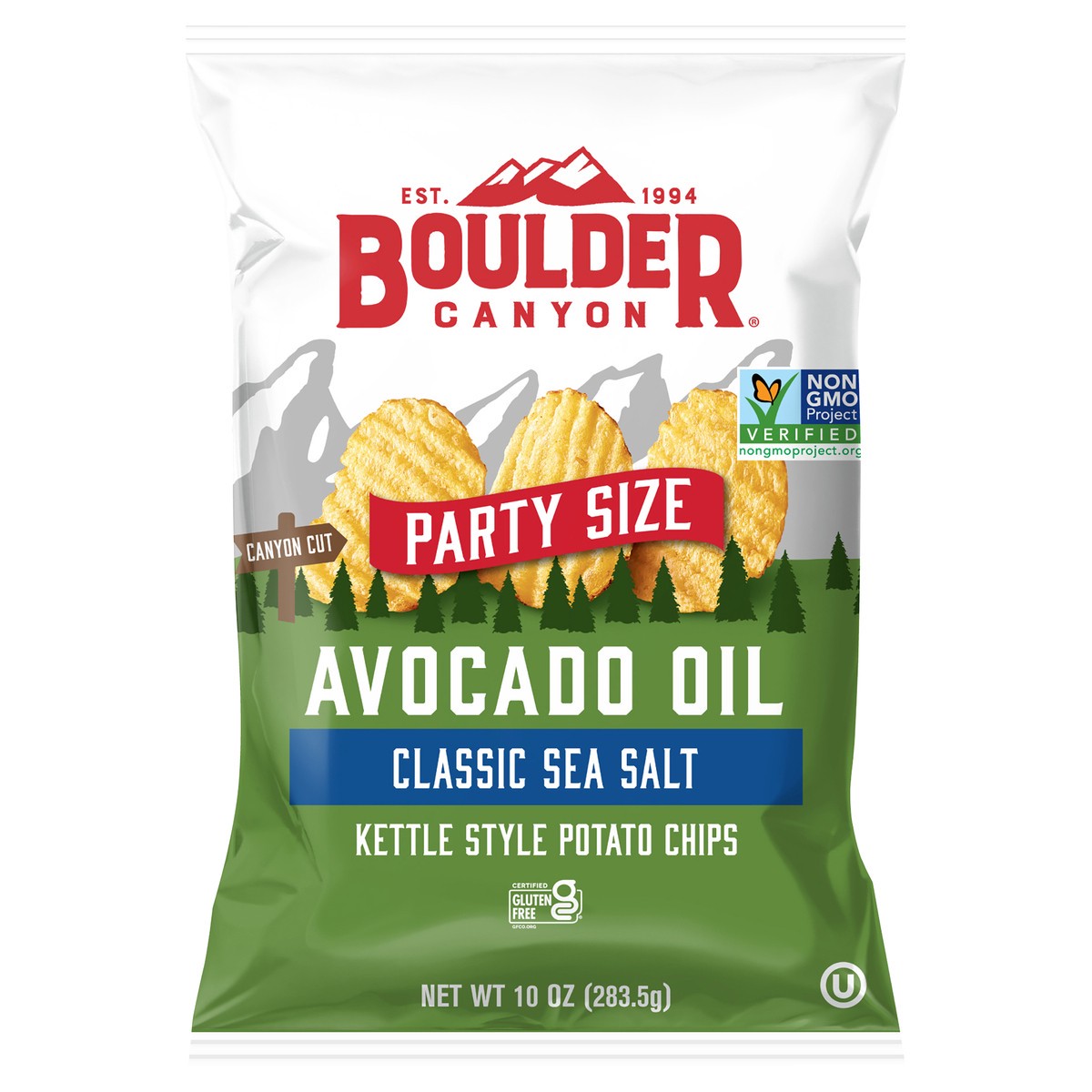 slide 1 of 7, Boulder Canyon Avocado Oil Sea Salt Canyon Cut Potato Chips, 10 oz