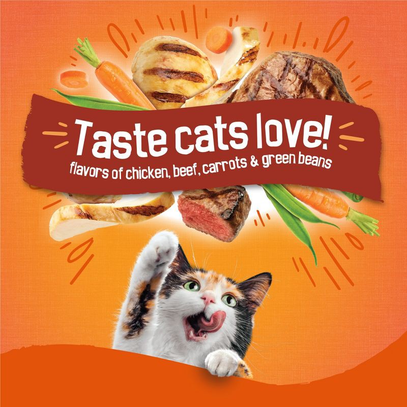 slide 3 of 13, Friskies Tender & Crunchy with Flavors Chicken,Beef,Carrots&Green Beans Adult Complete & Balanced Dry Cat Food - 16lbs, 16 lb